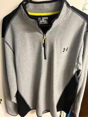 Under Armour Gray & Black Quarter-Zip Pullover with Yellow Trim